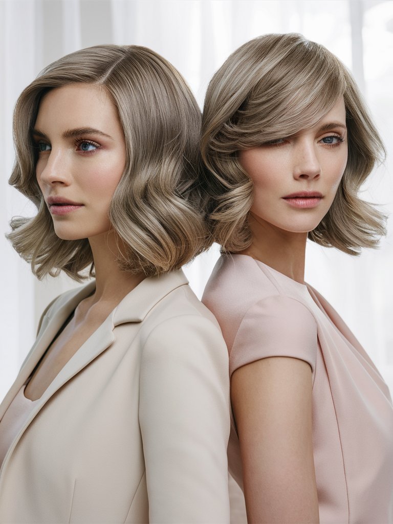 23. Ash Blonde Wavy Lob for Fine Hair