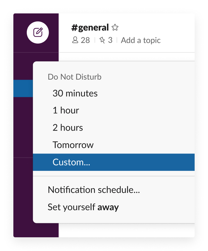 Slack “Do Not Disturb” Mode 