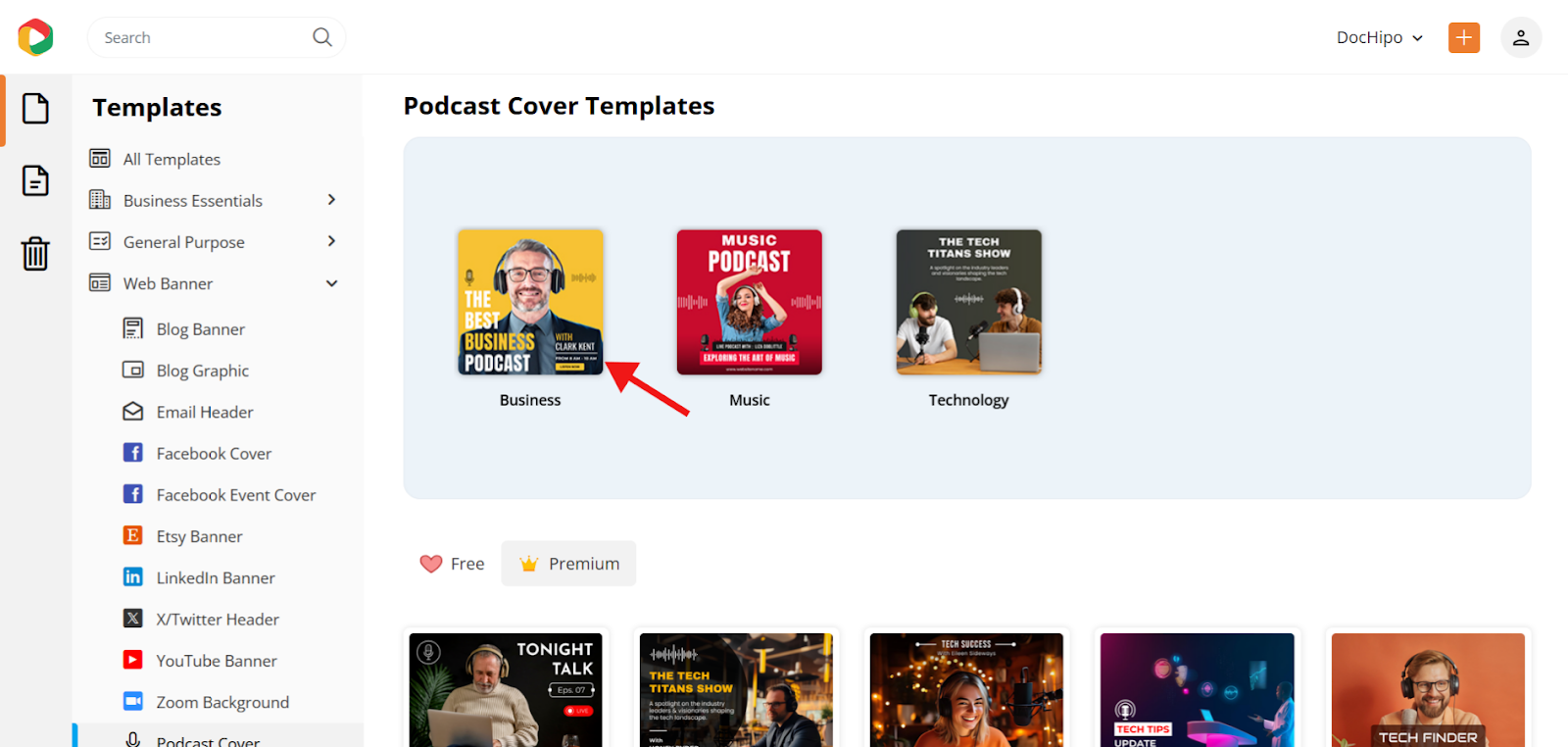 How to make podcast cover with DocHipo