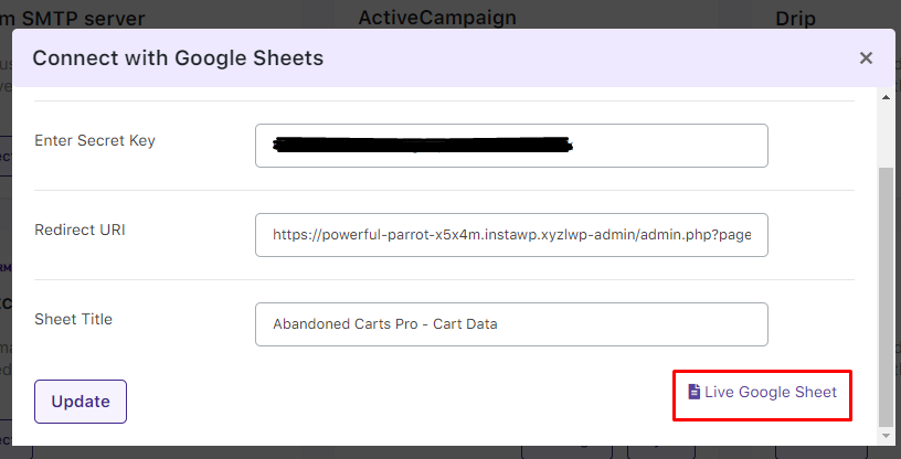 Integration with Google Sheets - Tyche Softwares Documentation