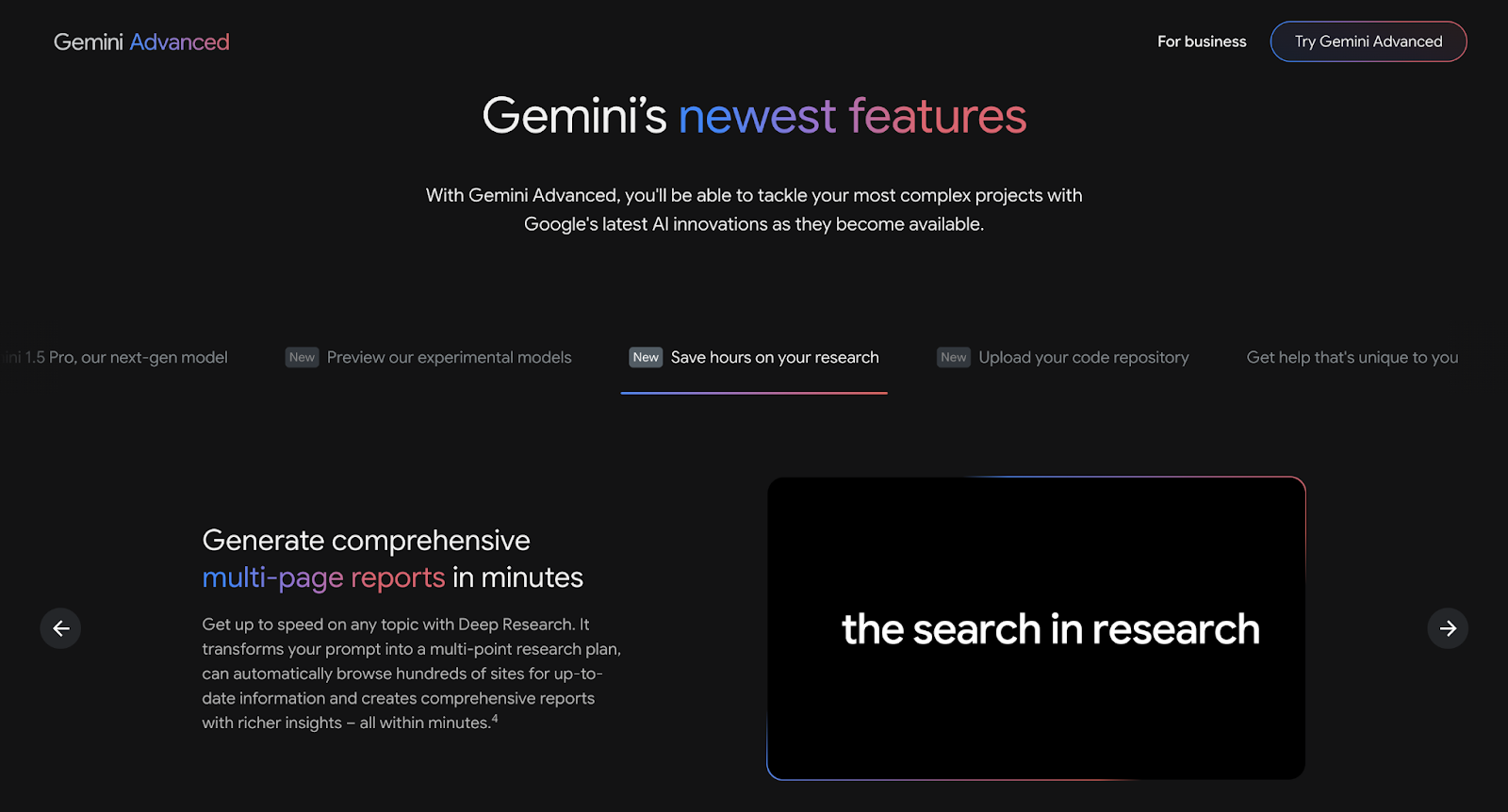 Gemini's key features