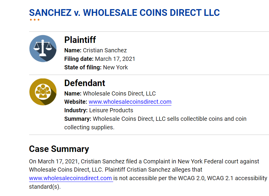 Wholesale Coins Direct lawsuits