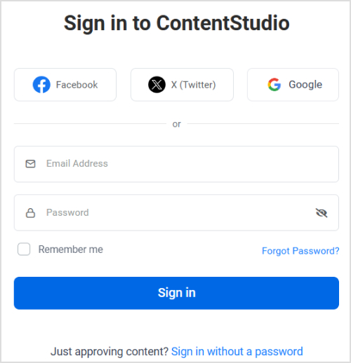 sign in to contentstudio