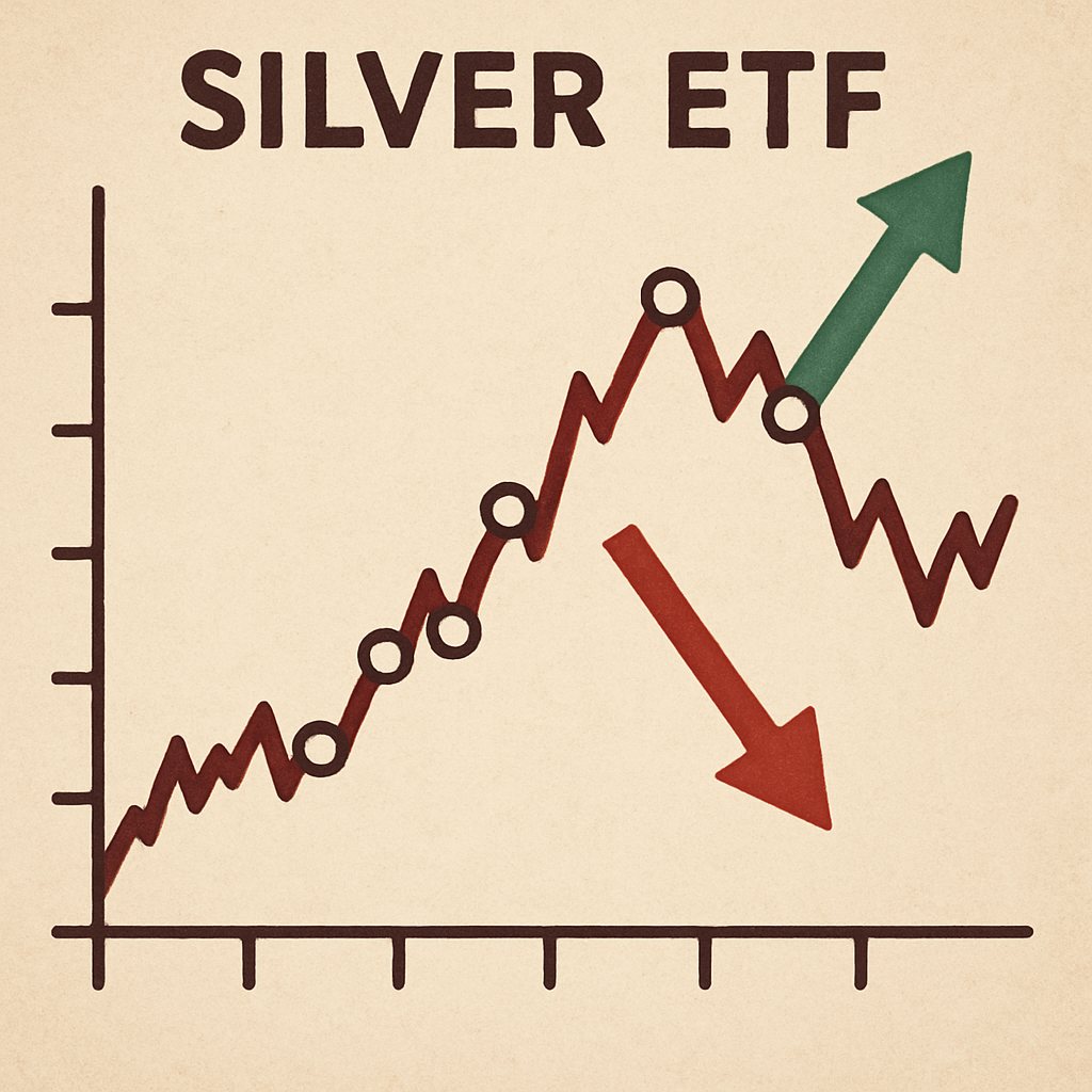 Stock market chart illustrating silver ETF trends