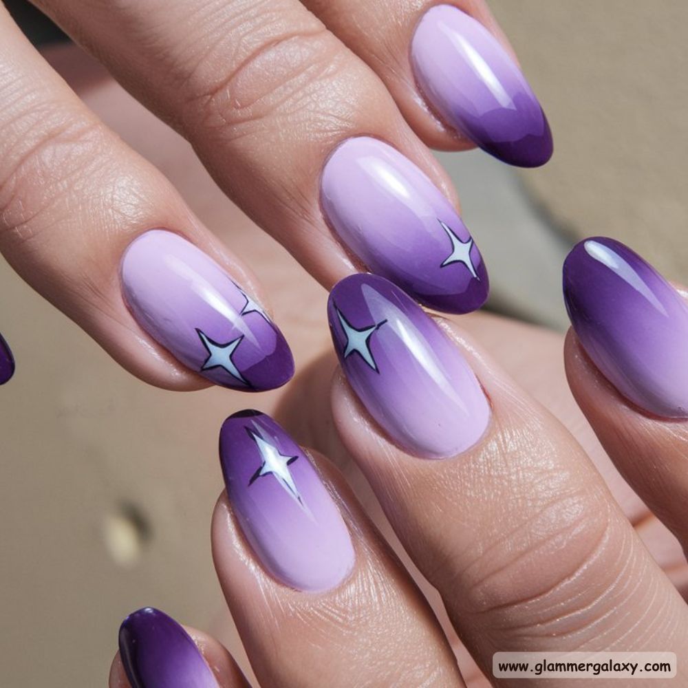 Purple Fall Nails having Stunning Amethyst Nails
