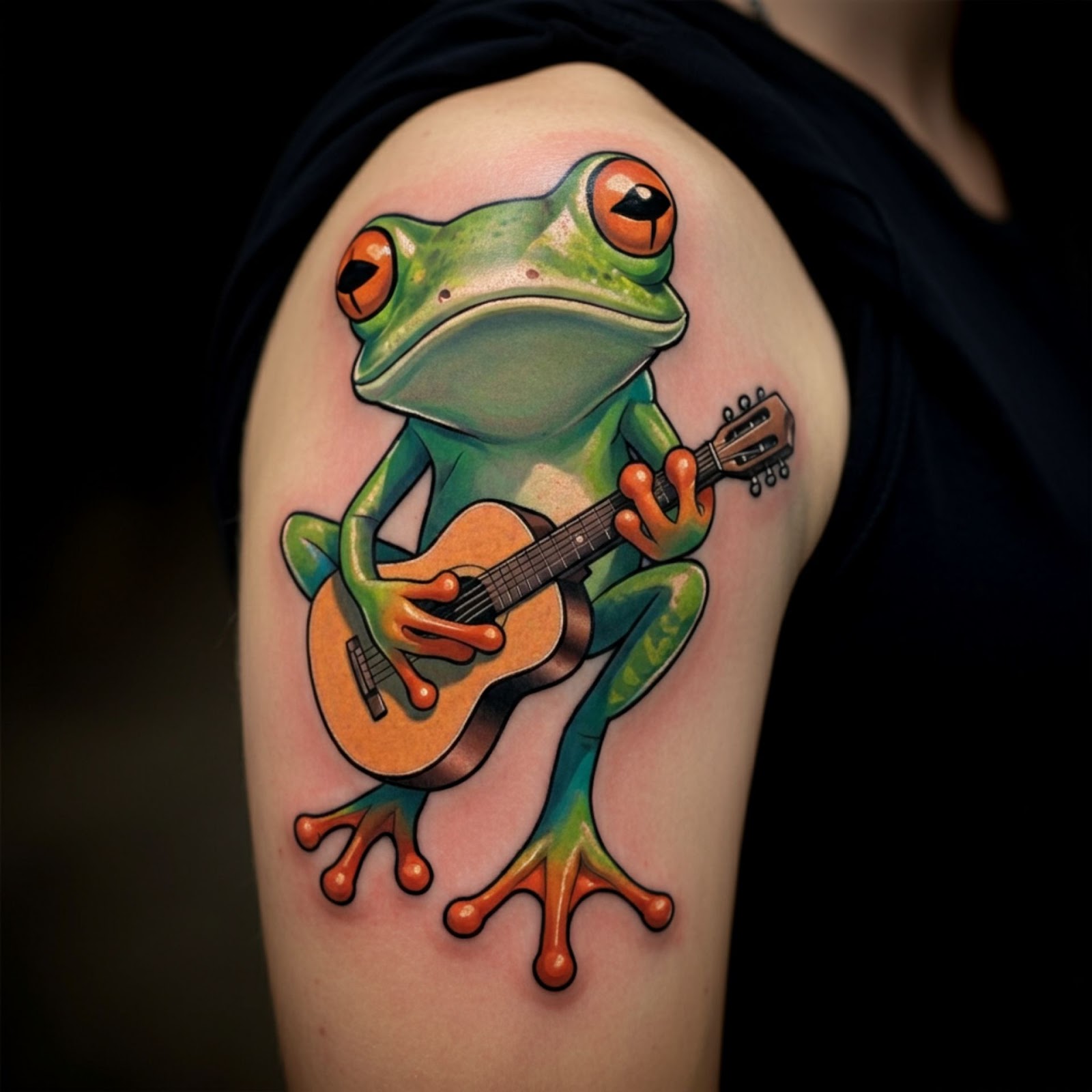 Cartoon Frog Tattoo