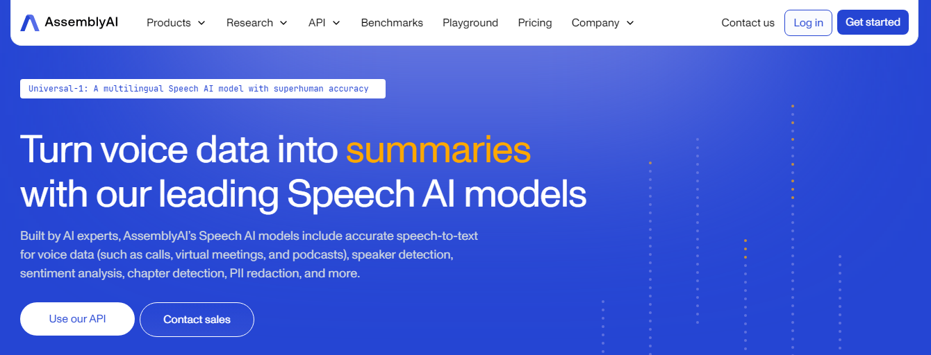 Best AI Tools in 2025 - Screenshot of Assembly AI