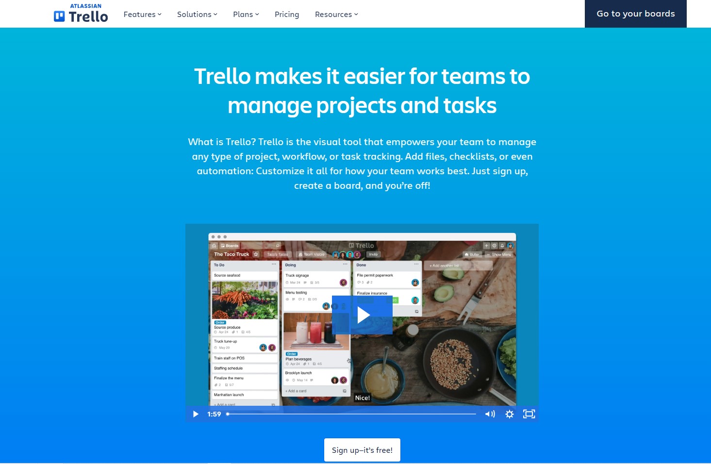 trello homepage