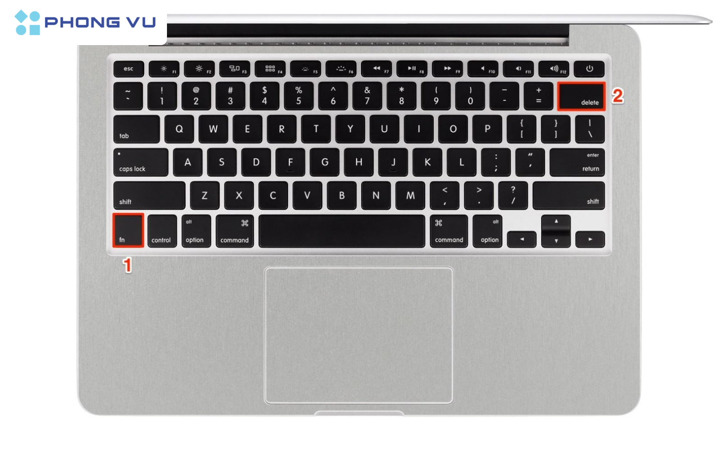 Phím tắt Macbook Fn + Delete
