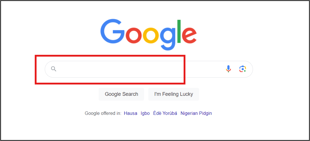 Google Search Engine - Search box