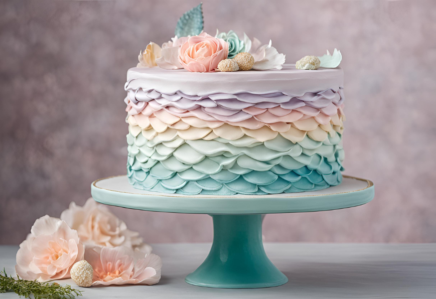 5. Pastel Mermaid Cake