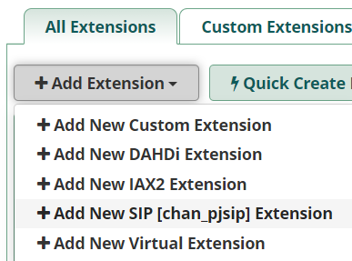 Add extension to FreePBX