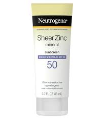 Neutrogena Sheer Zinc Dry-Touch SPF 50: non-greasy, high-protection sunscreen for sensitive skin.