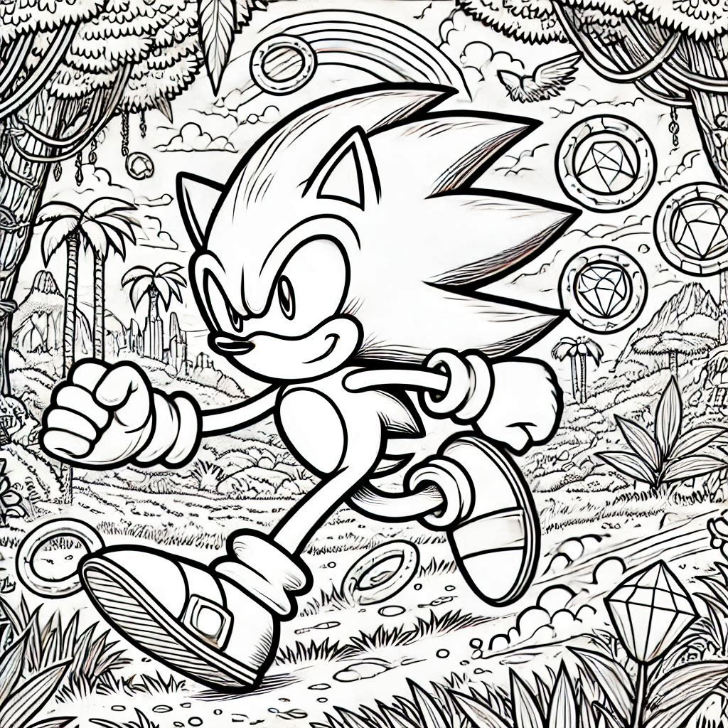 sonic em desenho para pintar 