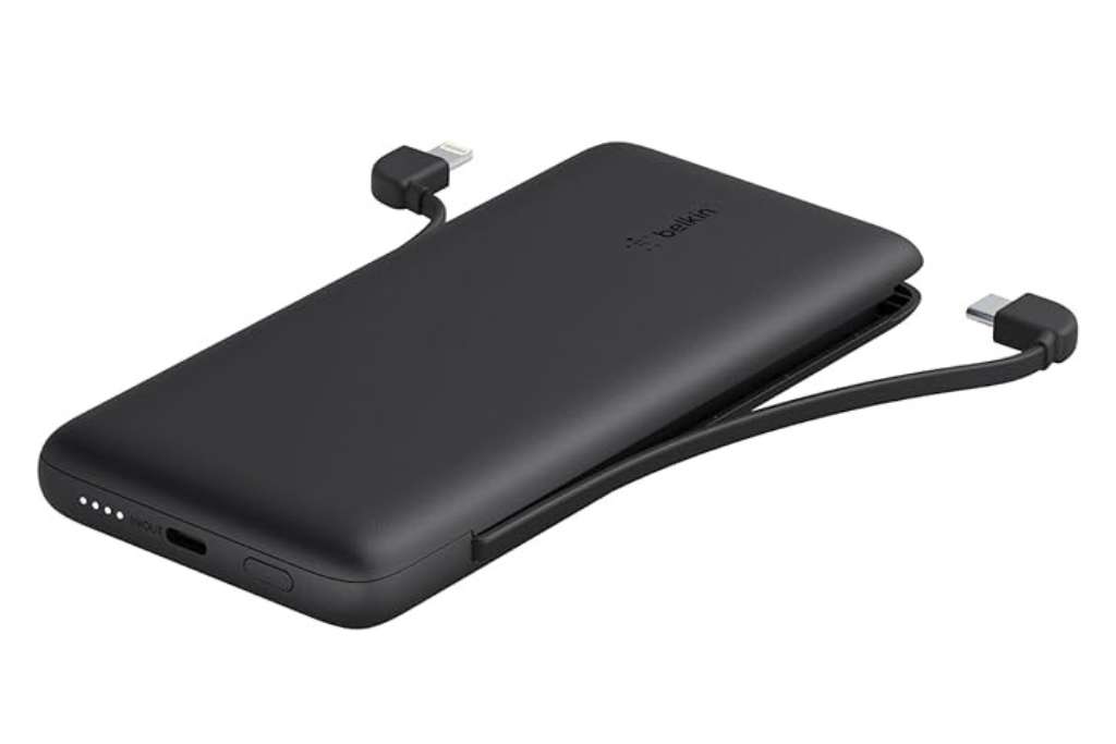 black charging block with two charging wires