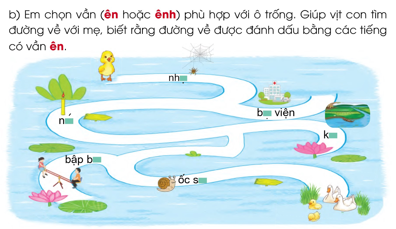 BÀI 30: QUÊ HƯƠNG CỦA EMChia sẻHãy nói với bạn về quê hương em. Giới thiệu một hình ảnh quê hương?Đáp án chuẩn:   Tớ sinh ra và lớn lên ở Thái Bình, nổi tiếng với Bài ca năm tấn và vùng đồng bằng trù phú. Mọi người làm ruộng và sản xuất gạo xuất khẩu. Quê tớ còn có vùng biển xinh đẹp và yên bình. Tớ rất yêu và tự hào về quê hương của mình!BÀI ĐỌC 1: BÉ XEM TRANHCâu 1: Bức tranh mà bạn nhỏ xem vẽ những gì?Đáp án chuẩn:Đồng lúa, con đò cập bến, thuyền, con cò.Câu 2: Vì sao bạn nhỏ nghĩ rằng đó là bức tranh vẽ làng quê của mình?Đáp án chuẩn:Vì bức tranh giống buổi chiều hôm đó trời trong veo thẳng cánh cò bay.Câu 3: Nói về một hình ảnh em thích trong bài thơ.Đáp án chuẩn:Đồng lúa chín với những bông lúa chín trĩu nặng hạt cong như đuôi gà, mùi thơm lúa chín xao xuyến.Luyện tậpCâu 1: Tìm trong bài thơ một câu thể hiện sự ngạc nhiên, thích thú của bạn nhỏ khi xem tranh.Đáp án chuẩn:Mắt bé long lanh Chợt cười ngộ nghĩnh. Câu 2: Đặt một câu thể hiện sự ngạc nhiên, thích thú của em trước một bức tranh hoặc một cảnh đẹp.Đáp án chuẩn:Cảnh ở đây thật tuyệt!Bài viết 1Câu 1: Nghe – viếtĐáp án chuẩn:Nghe – viết.Câu 2: Chọn vần phù hợp với ô trống: ua hay uơ?Đáp án chuẩn:Thưở, huơ, đua, thua Câu 3: Tìm đường về với mẹĐáp án chuẩn:a) Nón, lợm, na, lừa, lá, nấmĐường đi đúng về với mẹ là: nón, na, nấm.b) nhện, nến, bệnh viện, bập bênh, ốc sên, kênh.Đường đi đúng về với mẹ là: nhện, nến, ốc sên.Câu 4: Tập viếta) Viết chữ hoab) Viết ứng dụng: Không biết phải hỏi, muốn giỏi phải học.Đáp án chuẩn:a) Viết chữ hoab) Viết ứng dụng: Không biết phải hỏi, muốn giỏi phải học.BÀI ĐỌC 2: RƠM THÁNG MƯỜICâu 1: Đọc câu mở đầu và cho biết: Tác giả bài đọc kể về kỉ niệm gì?Đáp án chuẩn:Kỉ niệm mùa gặt tháng Mười thời thơ ấu.Câu 2. Tìm những câu văn: a) Tả vẻ đẹp của nắng tháng Mườib) Tả vẻ đẹp của rơm tháng MườiĐáp án chuẩn:a) Nhớ cái nắng hang tháng Mười trong như hổ phách.b) Những con đường làng đầy rơm vàng óng ánh. Rơm héo tảo mùi hương thơm ngầy ngậy.Câu 3: Trẻ con trong làng chơi những trò chơi gì trên những con đường, sân, ngõ đầy rơm?Đáp án chuẩn:Trẻ con trong làng chạy nhảy, sưởi nắng, lăn lộn, vật nhau hay chơi trò lộn đầu xuống đất trên những con đường làng đầy rơm.Luyện tậpCâu 1: Tìm trong bài đọc các từ ngữ:a) Tả màu sắc, mùi thơm của rơm tháng Mườib) Tả hoạt động của các bạn nhỏĐáp án chuẩn:a) vàng óng ánh, ngầy ngậy.b) chạy nhảy, nô đùa, lăn lộn, vật nhau, đi lộn đầu.Câu 2: Đặt câu với một từ ngữ em vừa tìm được ở bài tập 1.Đáp án chuẩn:Những con đường rơm vàng óng ánh trải dài khắp miền quê.Bọn trẻ chơi đùa, chạy nhảy trông thật vui vẻ.Bài viết 2