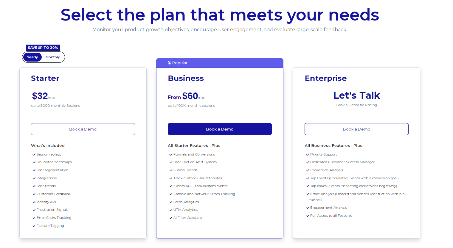 FullSession pricing plans 