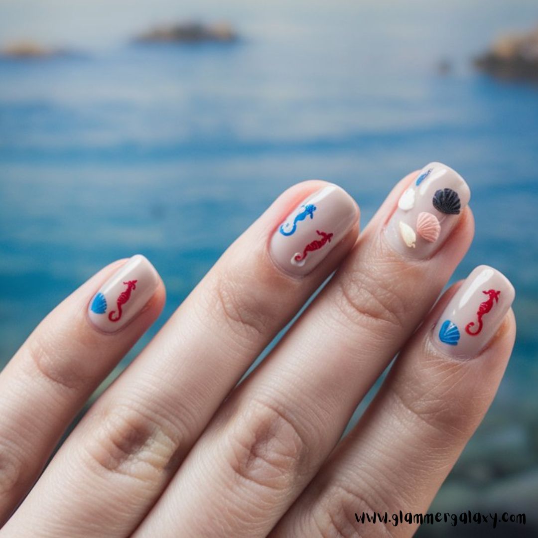 Classy Vacation Nails having Coastal Story Nails
