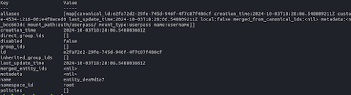 vault read output