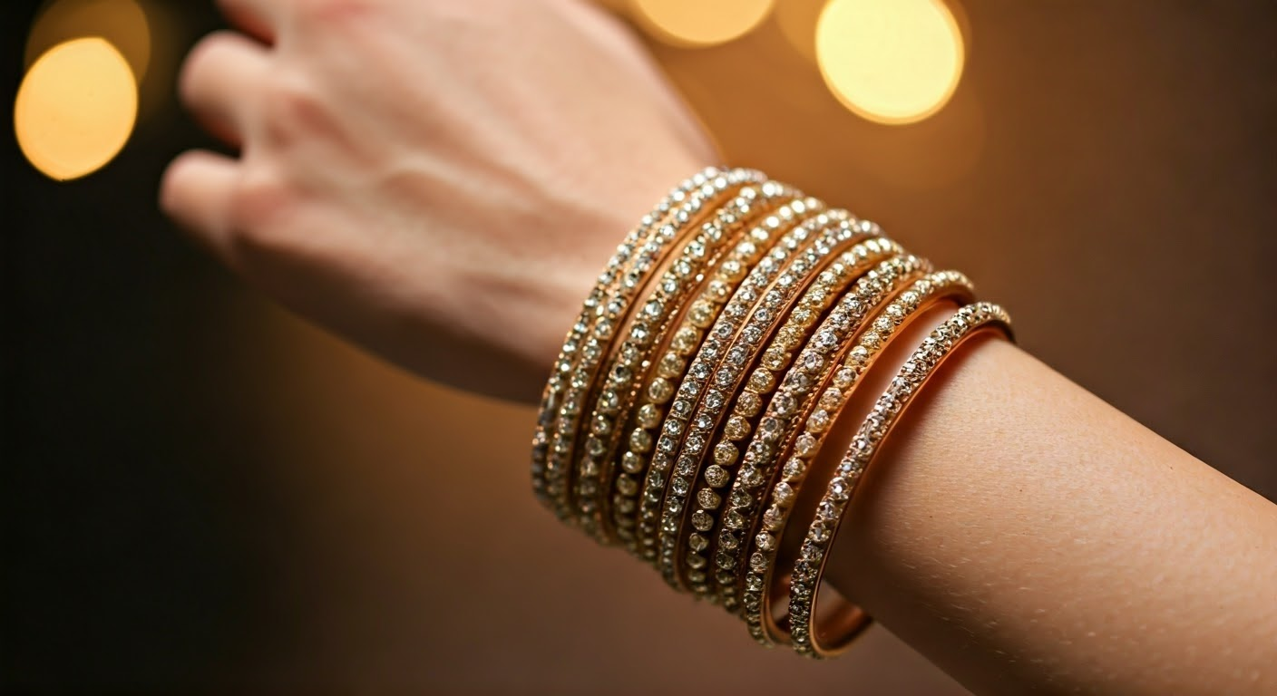 Close-up of bangles at party