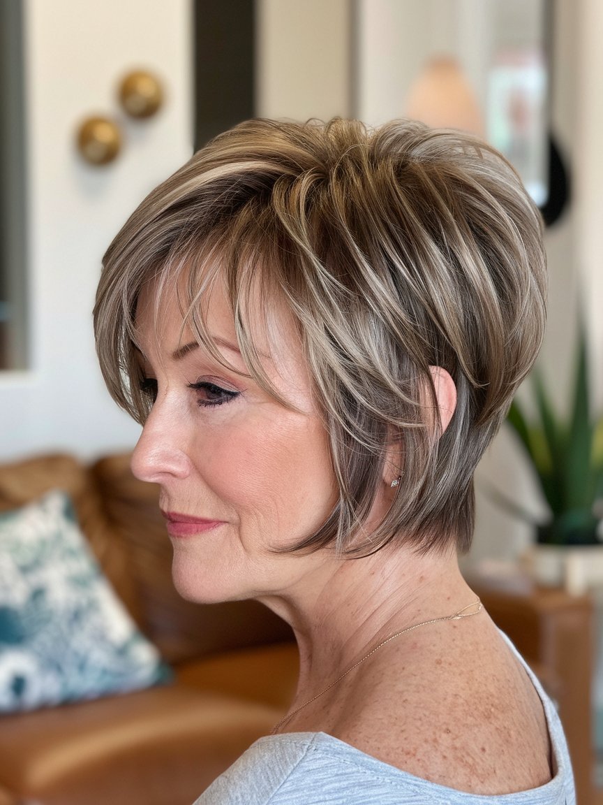 19. Pixie Bob with Feathered Layers and Ear Tuck