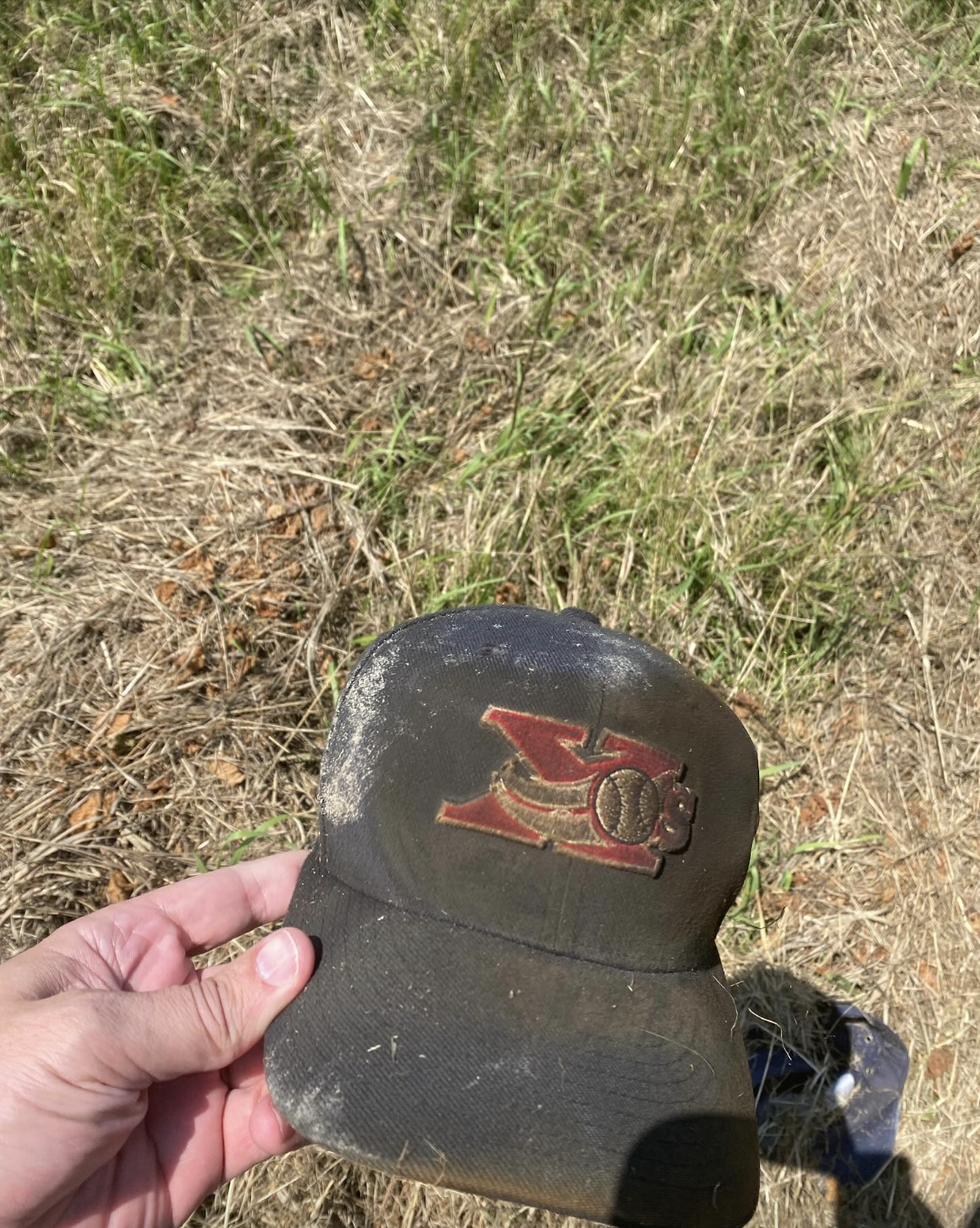 Photo of J.D Scholten's burned hat, recovered from a ditch. 