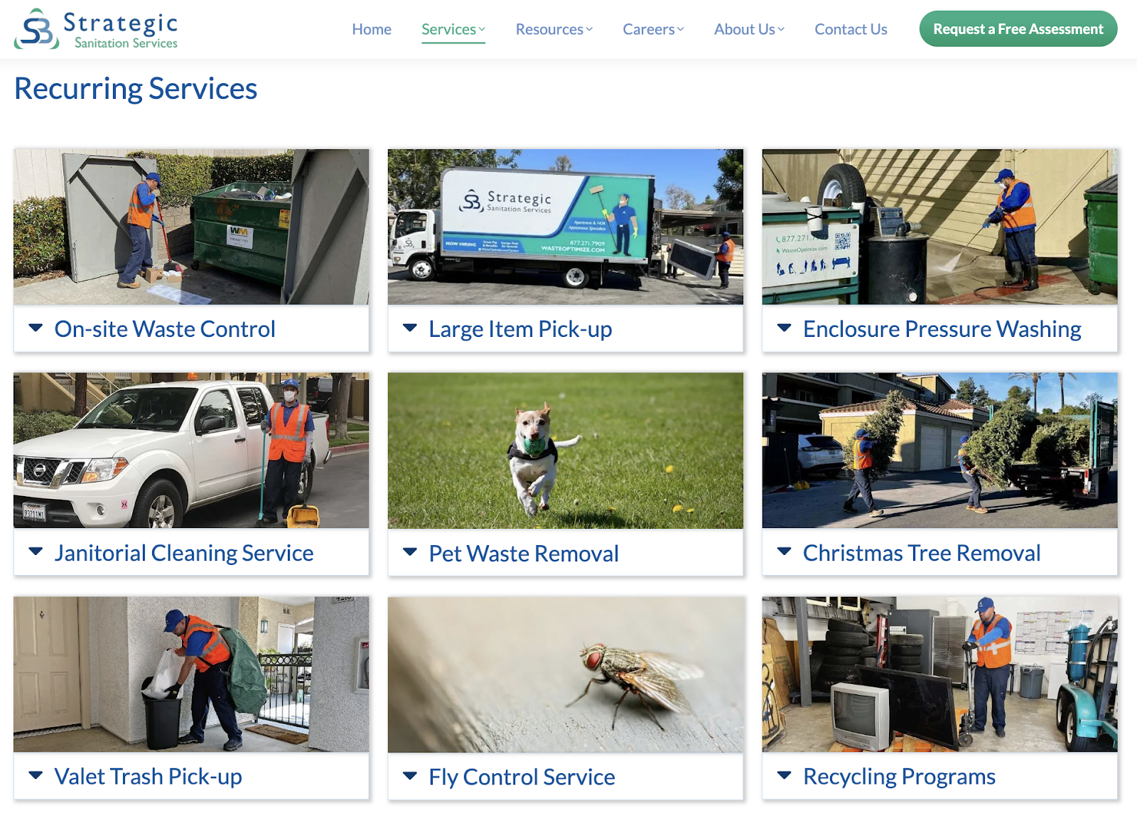 local web pages for waste management