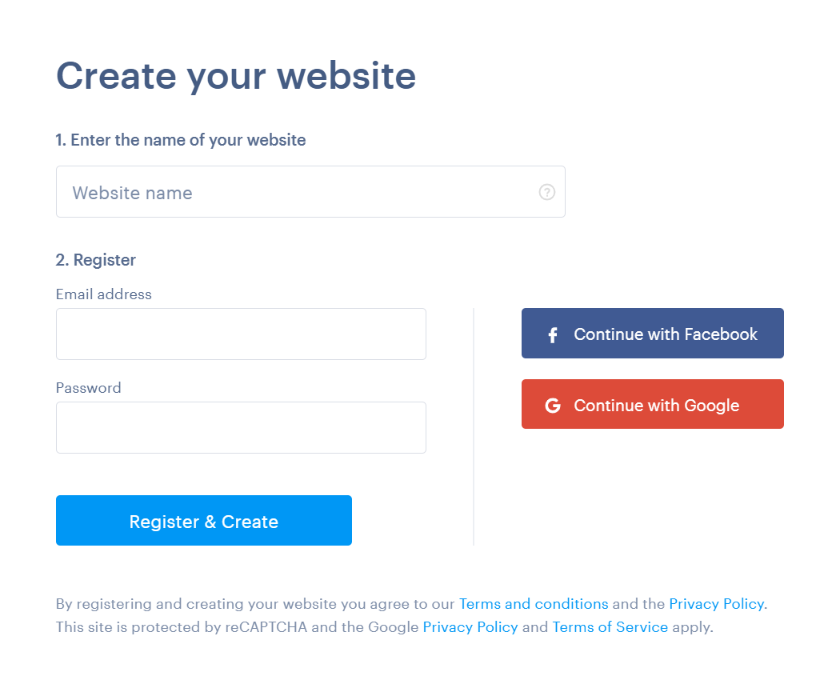 Creating a website with Webnode