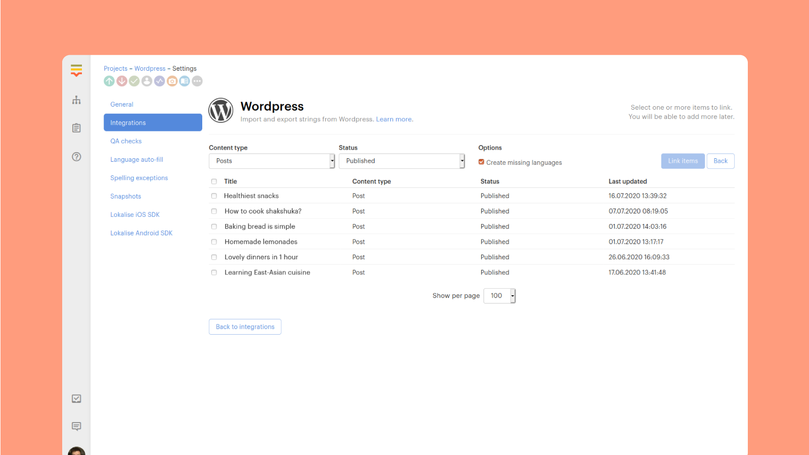 Lokalise WordPress translation plugin