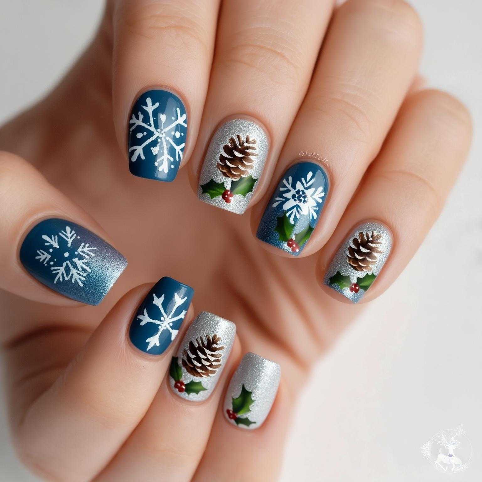 DIY nail art of the Winter  seasons