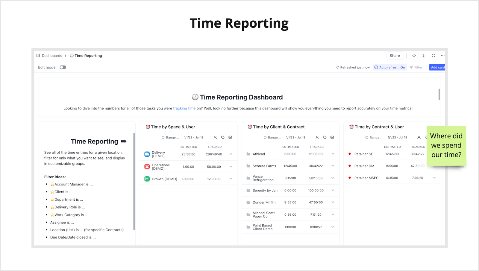 Agency Project Management System: Time Reporting Dashboard