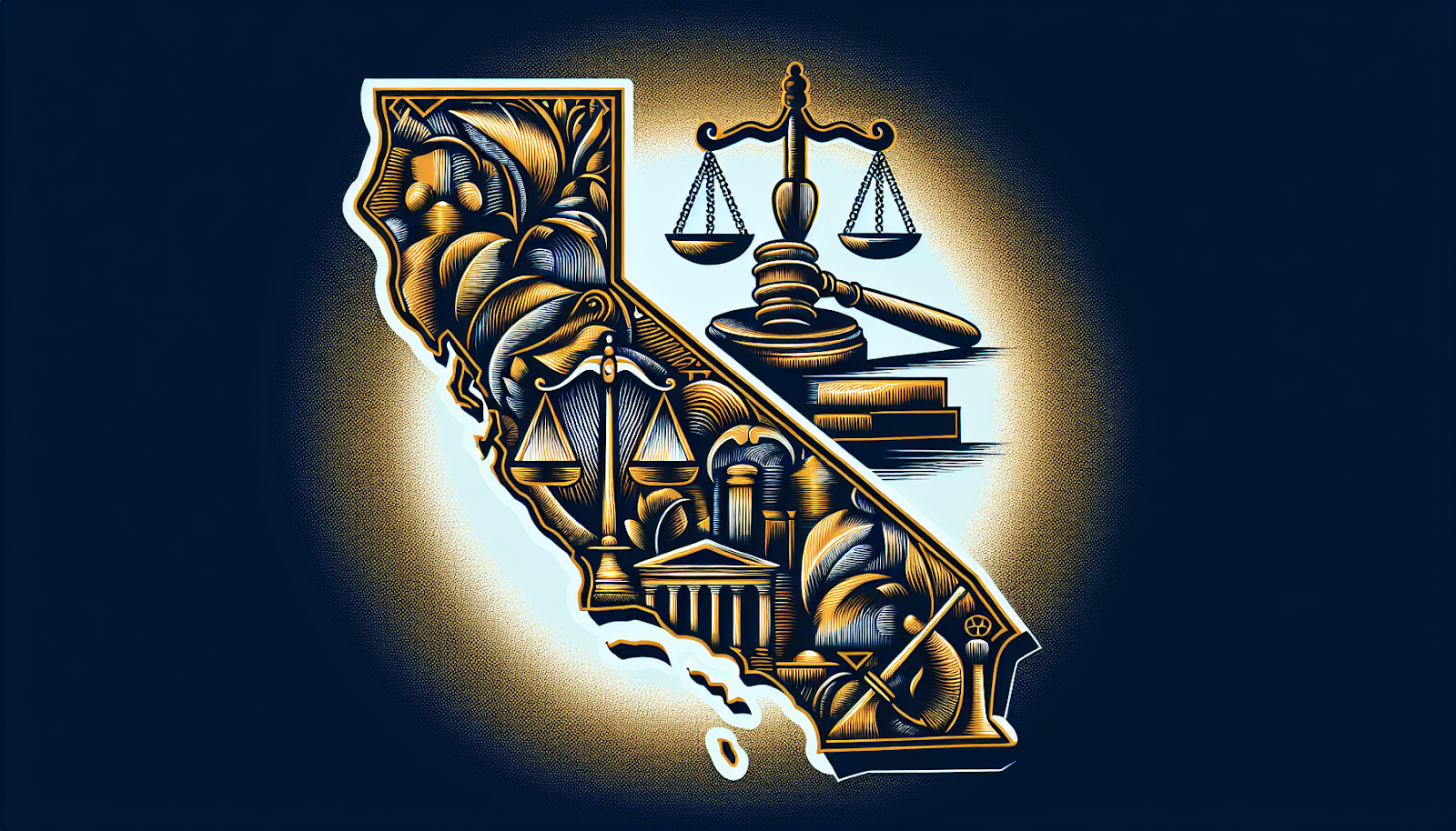 Illustration of California laws affecting personal injury claims.