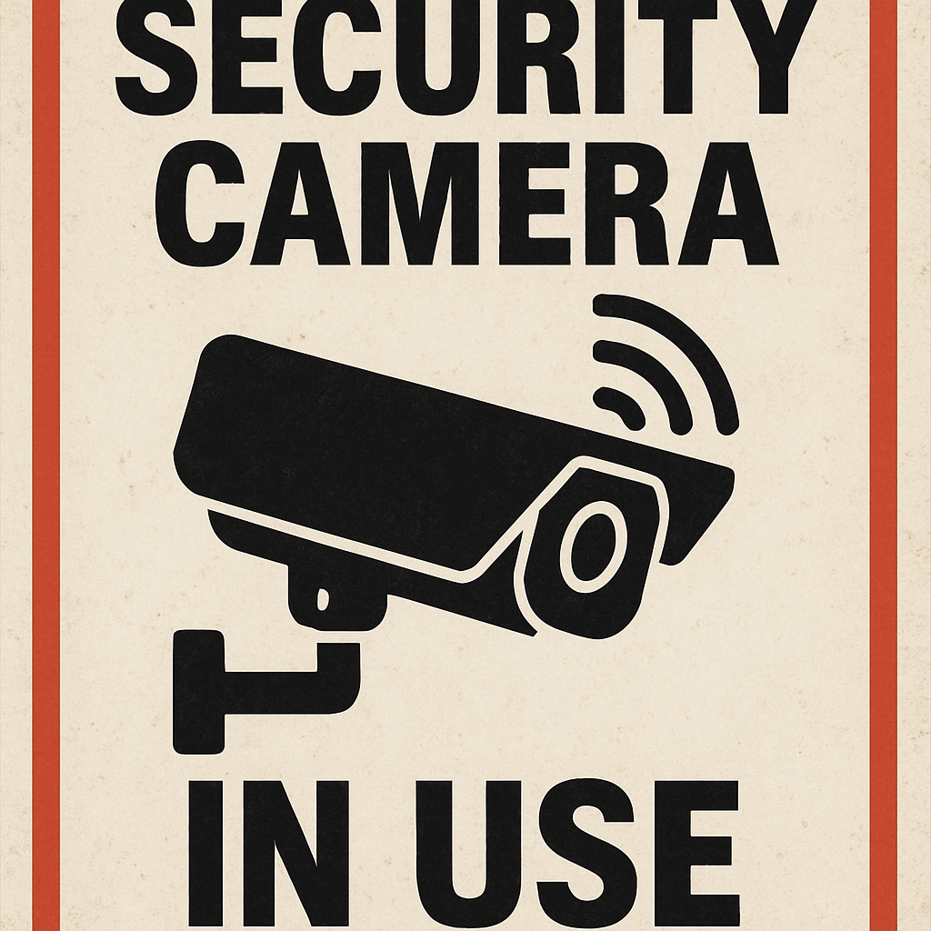 Wireless security camera in use