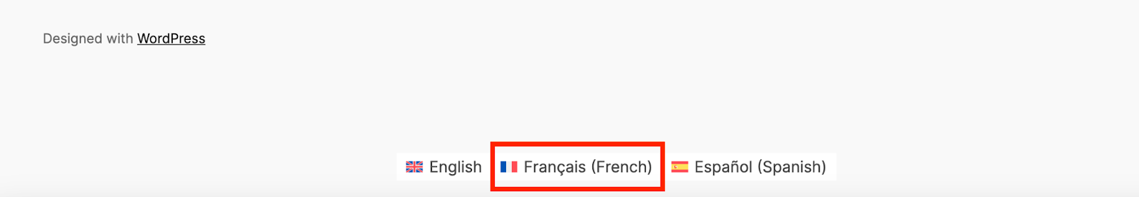 Click on Francais