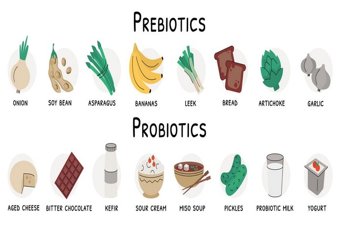 Health benefits of probiotics and prebiotics