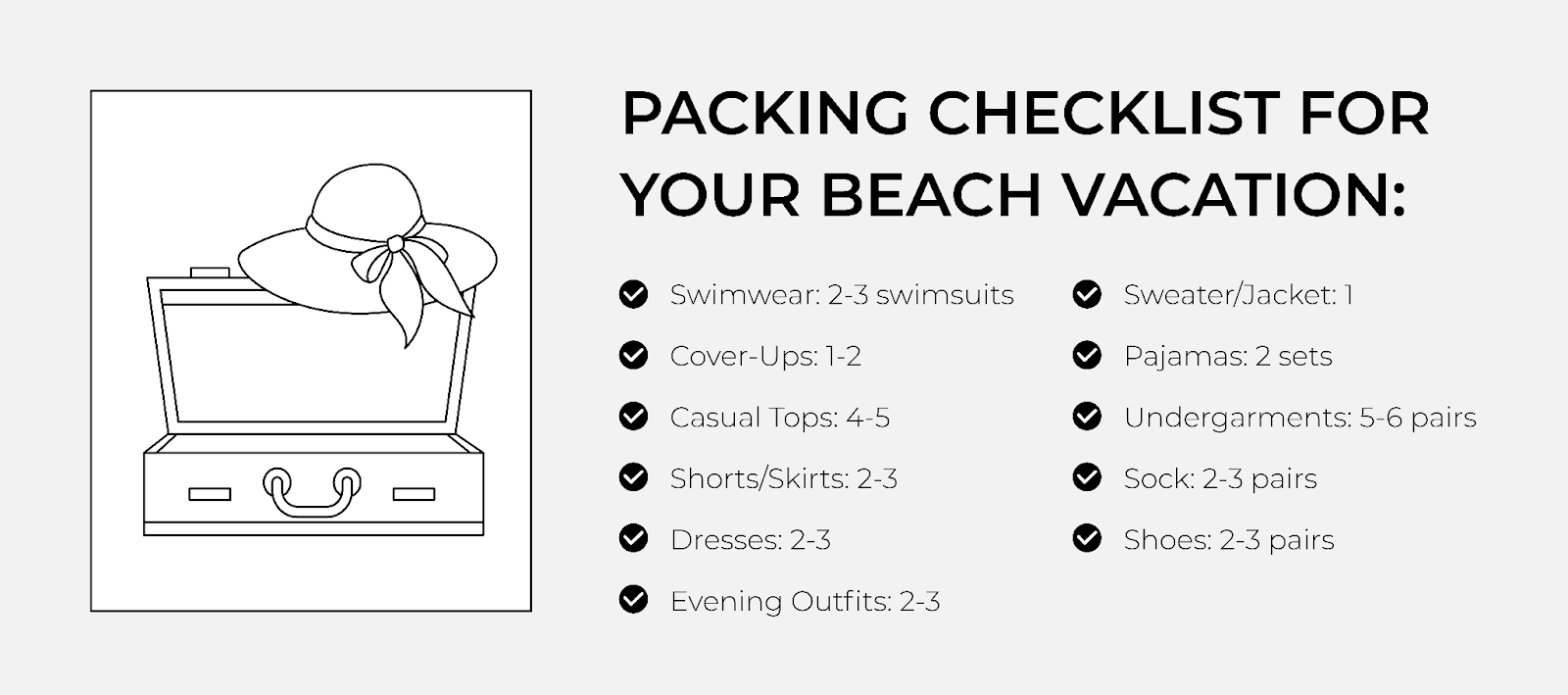 Packing checklist for your beach vacation