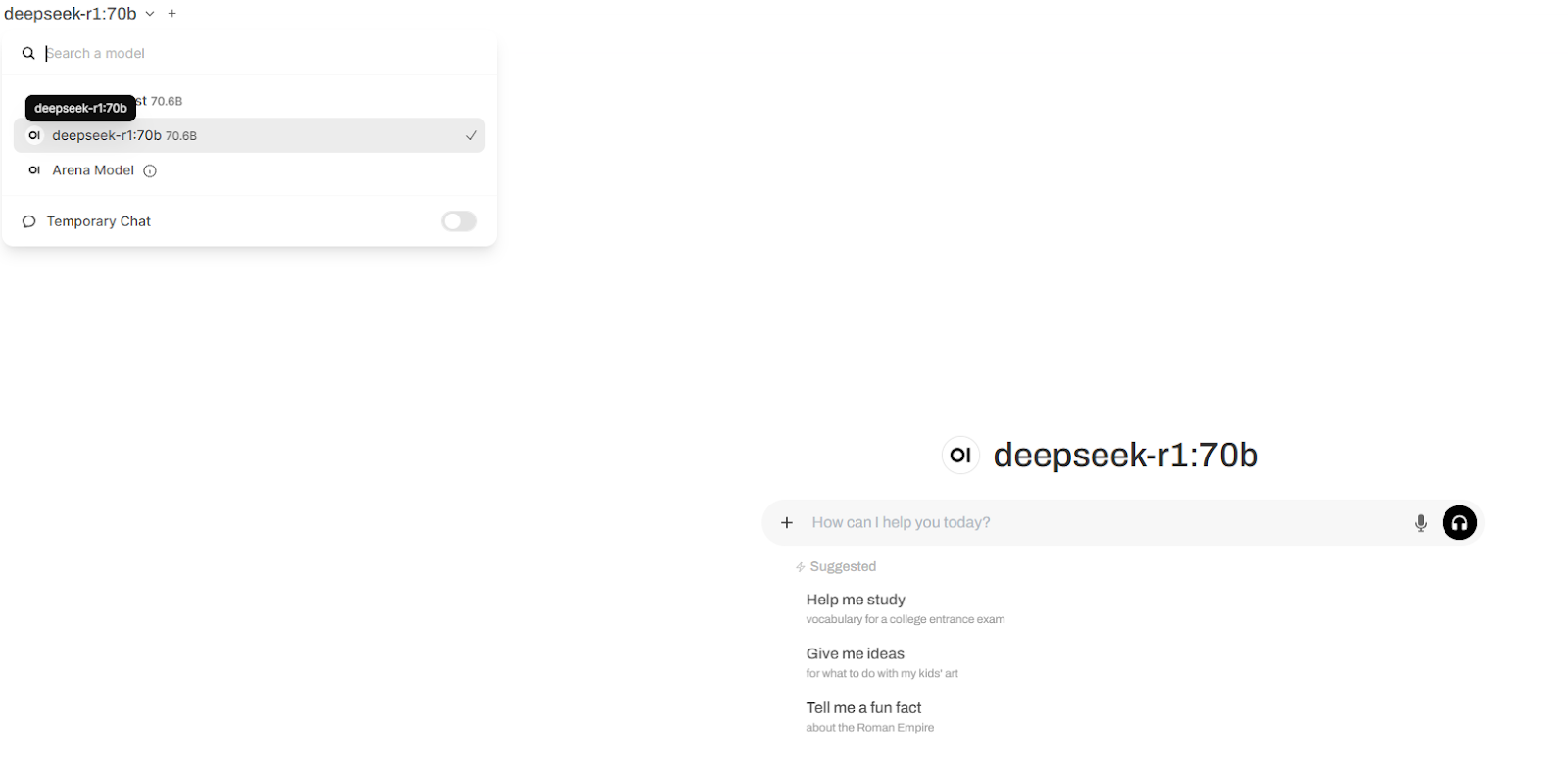 DeepSeek R1 UI