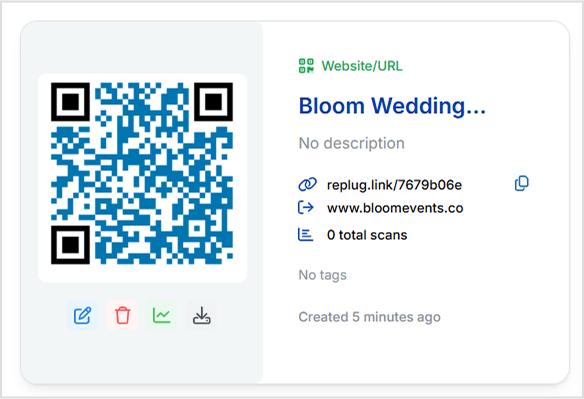 QR code dashboard