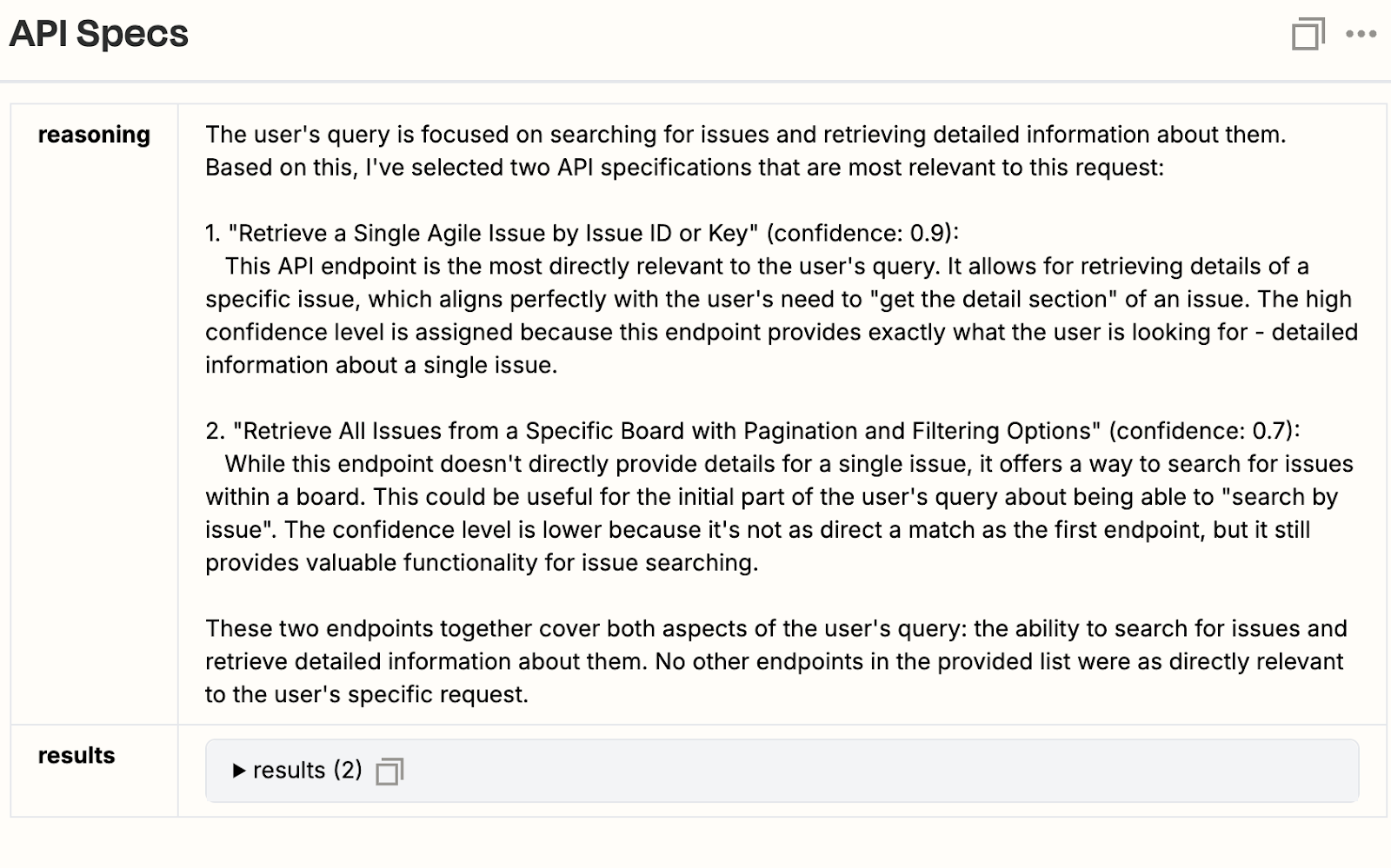 An example of the API-suggesting system in action within Zapier's ticketing system.