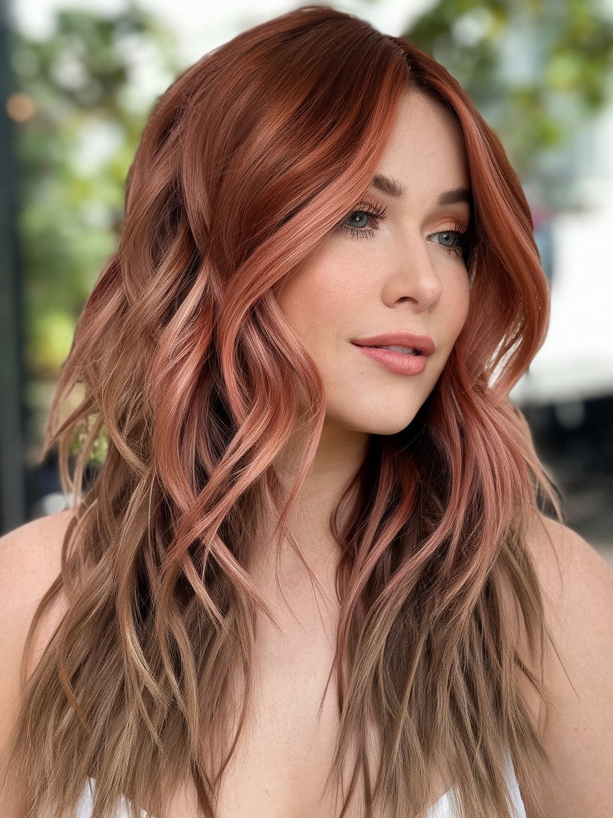 13. Light Cinnamon Brown with Strawberry Blonde Highlights