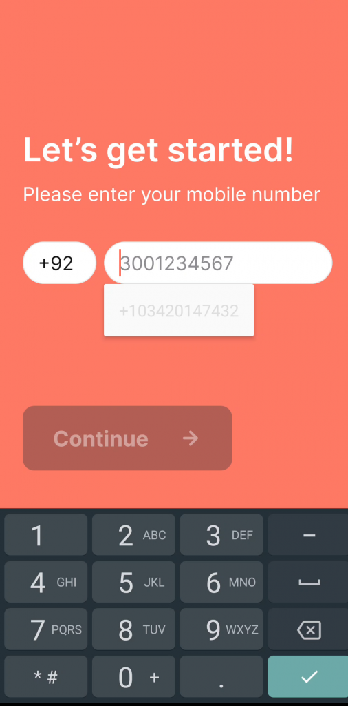 Input contact number