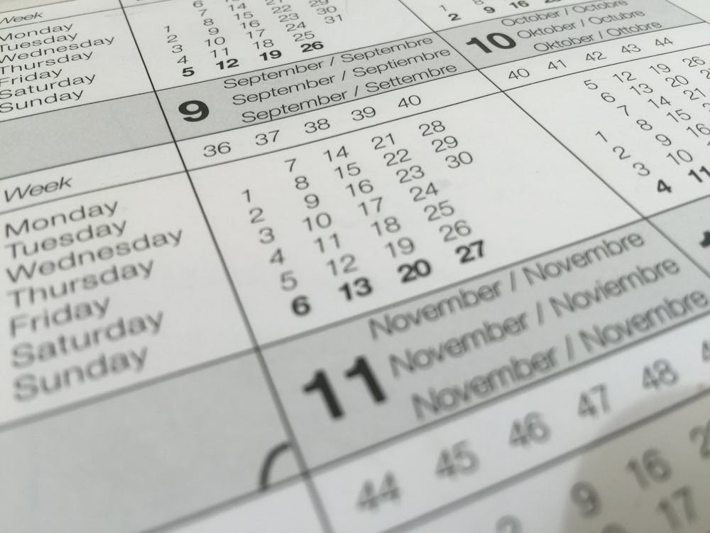 A calendar page with numbers and daysAI-generated content may be incorrect.
