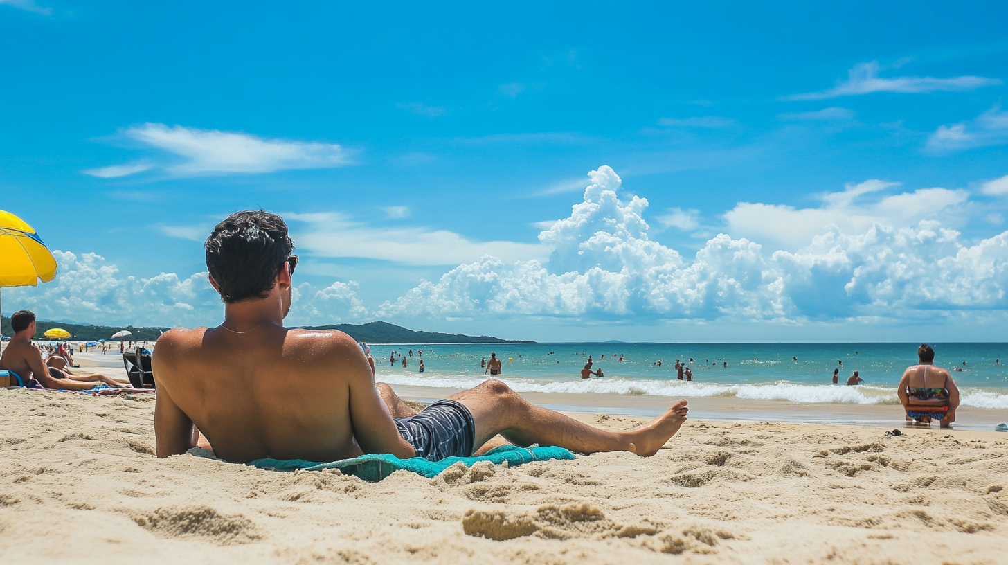 Skin tanning process, explaining how UV rays trigger melanin production for a tan