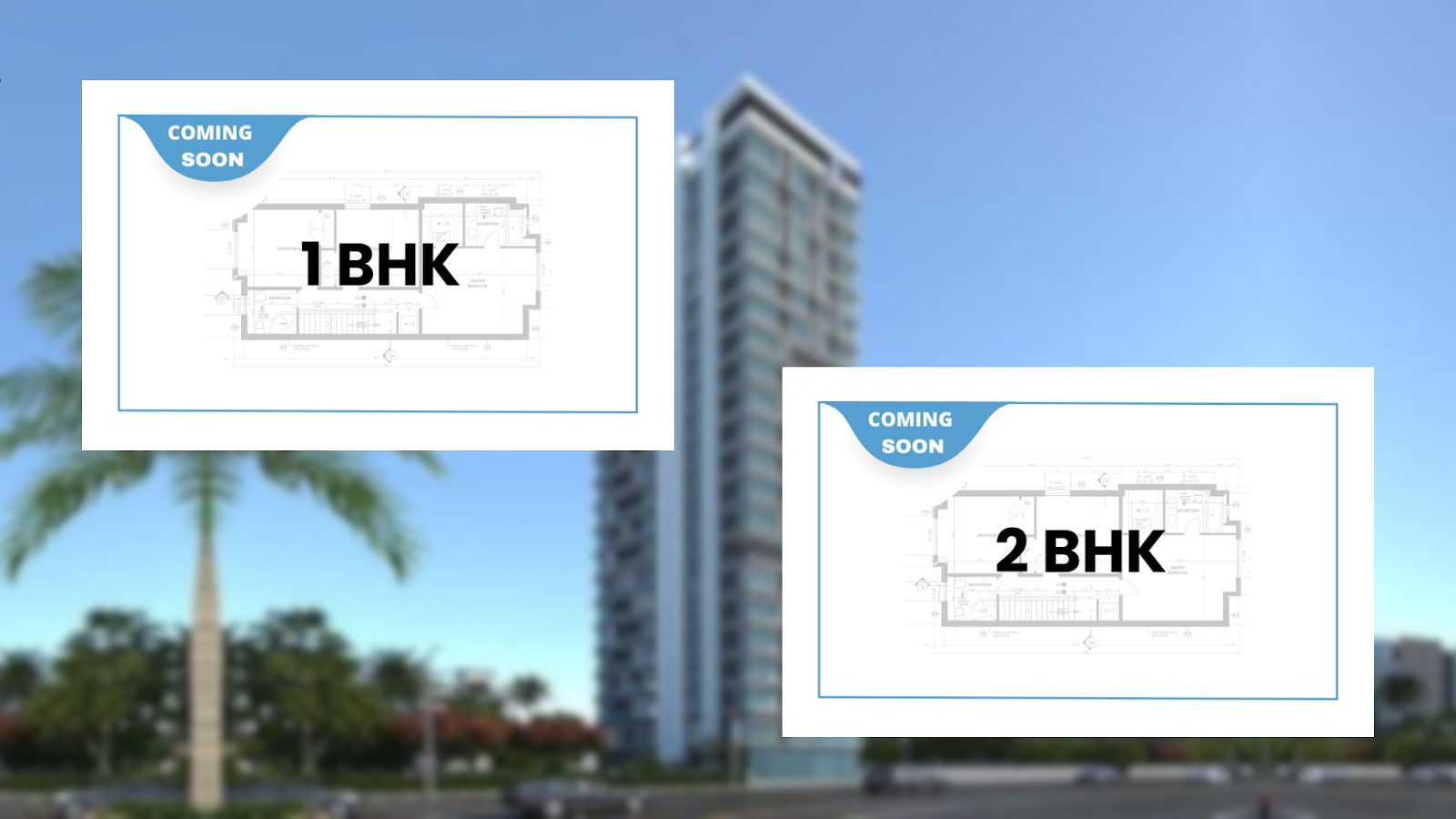 Suraj Eterna floor plan and floor configuration of 1 and 2 BHK apartments.