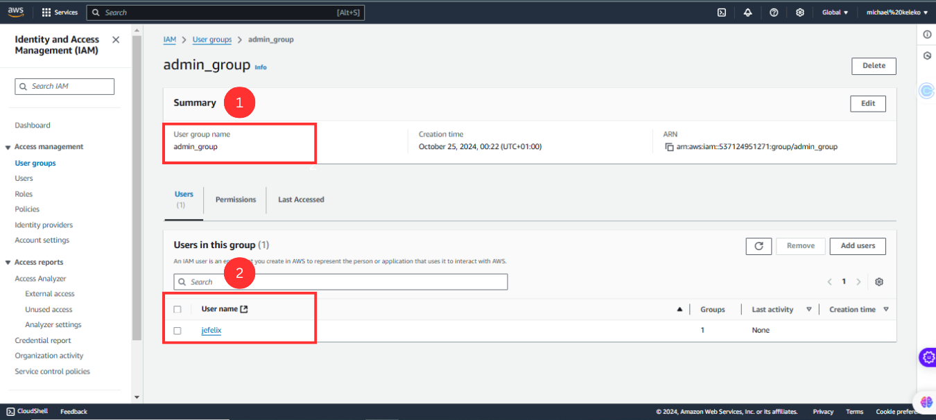 AWS User Groups With Users