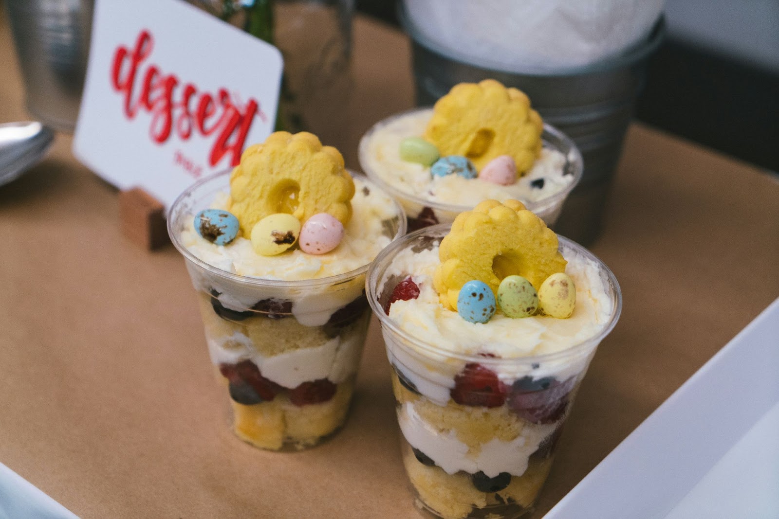 Collection of ice cream and cookie parfaits