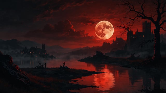 Crimson Veil Over The Vampire's Domain... : r/leonardoai