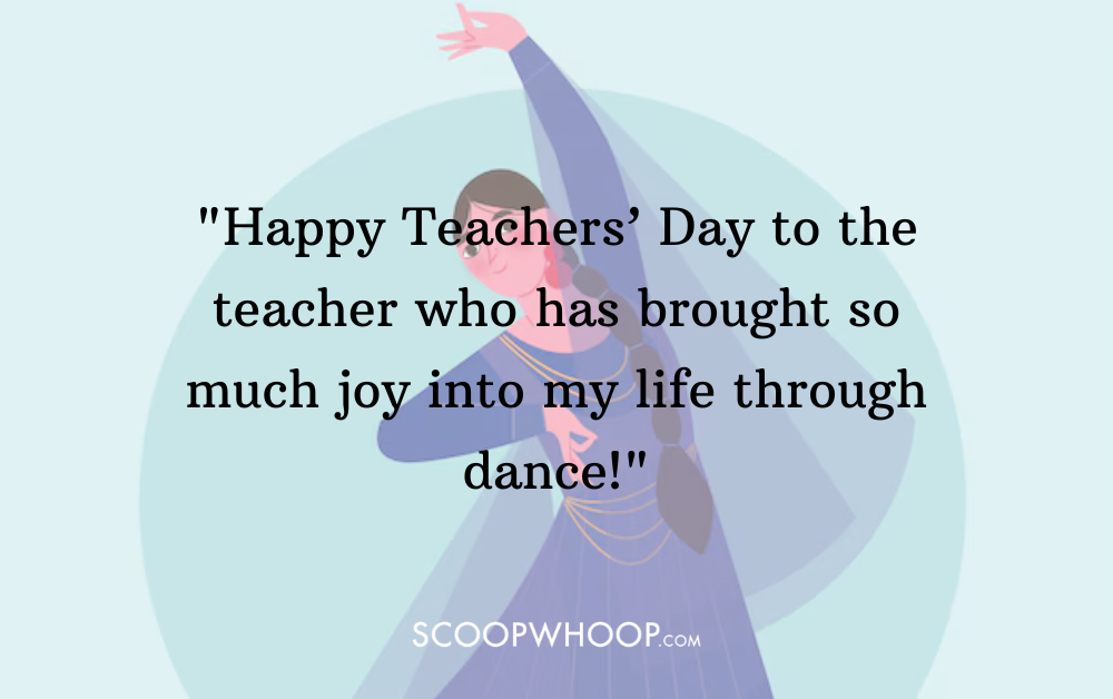 happy teachers day wishes to dance teacher