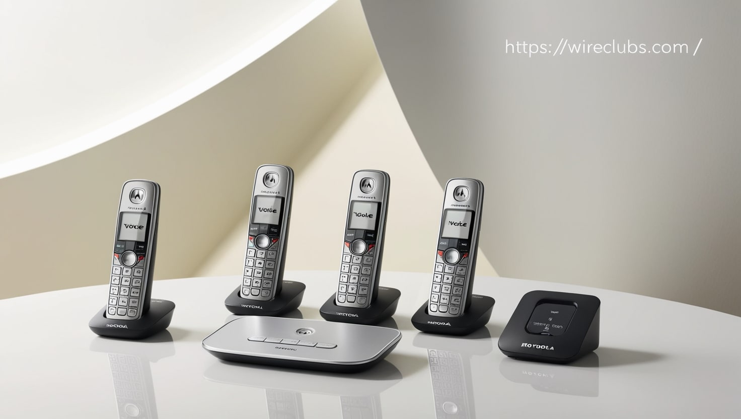 motorola voice t604 cordless phone system w/4