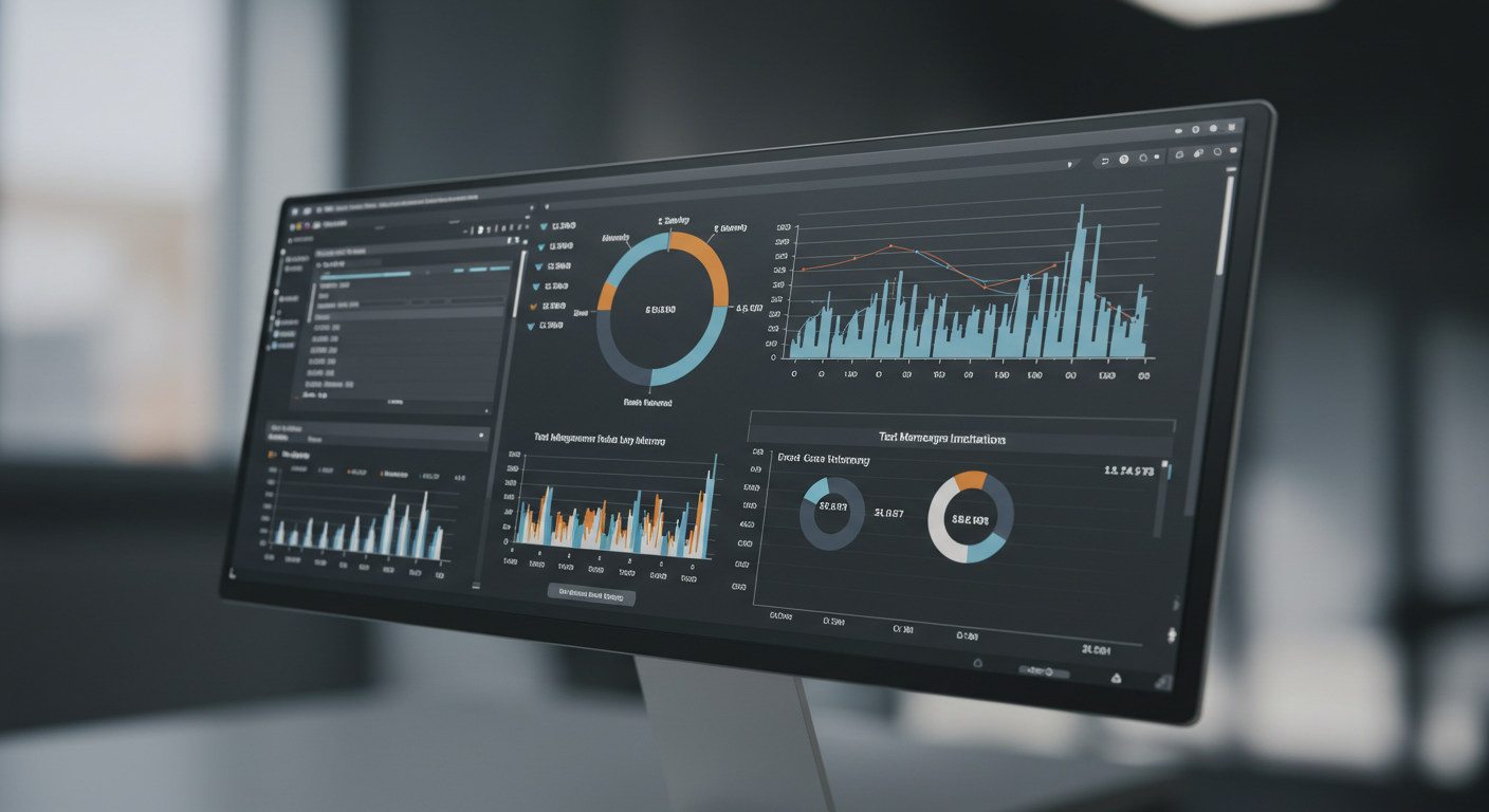 Detailed test management dashboard displaying comprehensive testing metrics, coverage analysis, and performance indicators.